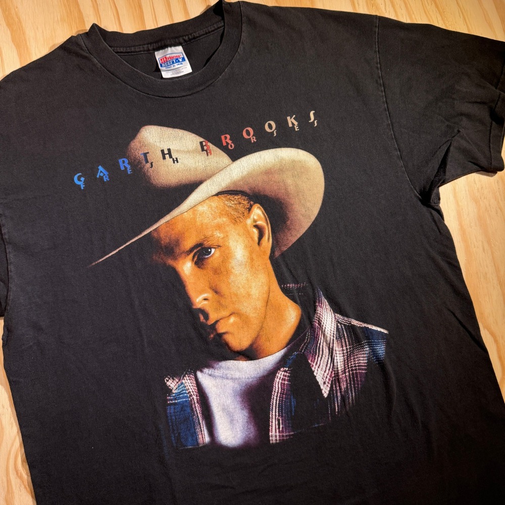 Vintage Garth Brooks World Tour T-Shirt Black Hanes Beefy-T Men's Size XL